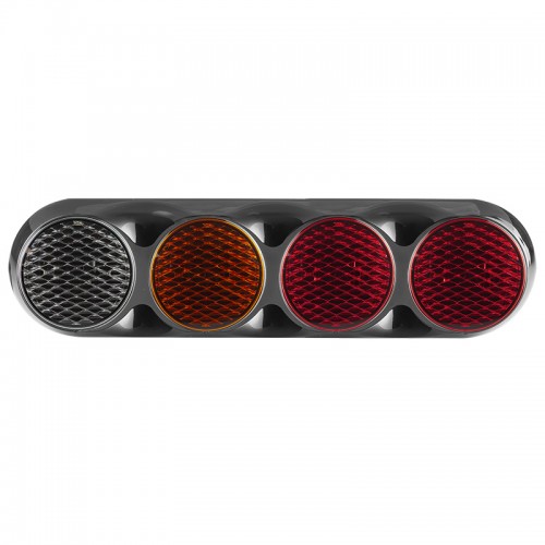 Quad Combination Rear Lamp - Coloured Lens - Black Bracket - 12/24V